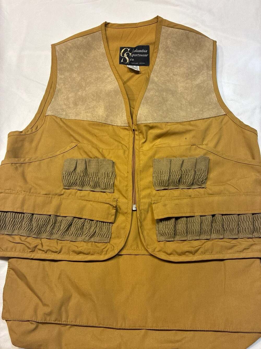 Vintage Columbia Sportswear Duck Canvas Hunting Shooting Vest with Shell Loops